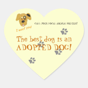 Adopteer een hond!-Dierenopvang / Redding Hart Sticker