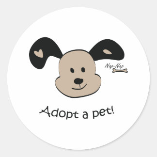 Adopteer een huisdier ronde sticker