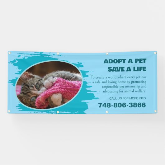 Adopteer een PET Custom Photo Banner (Horizontaal)