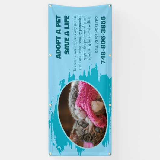 Adopteer een PET Custom Photo Banner (Verticaal)