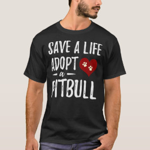 Adopteer een Pitbull Grappige Reddingshond Moeder T-shirt