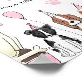 Adopteer een puppy Pawty Dog Verjaardagsfeestje Ta Poster (Hoek)