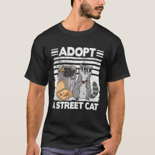 Adopteer een straat kat vuilnis vuilnis panda pizz t-shirt