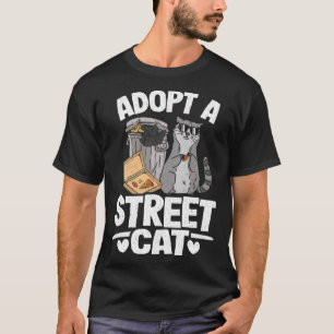 Adopteer een straat kat vuilnis vuilnis panda wasb t-shirt