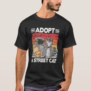 Adopteer een straat kat vuilnisbak vuilnis panda p t-shirt