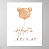 Adopteer een teddybeer ballon boho adoptie verjaar poster (Voorkant)