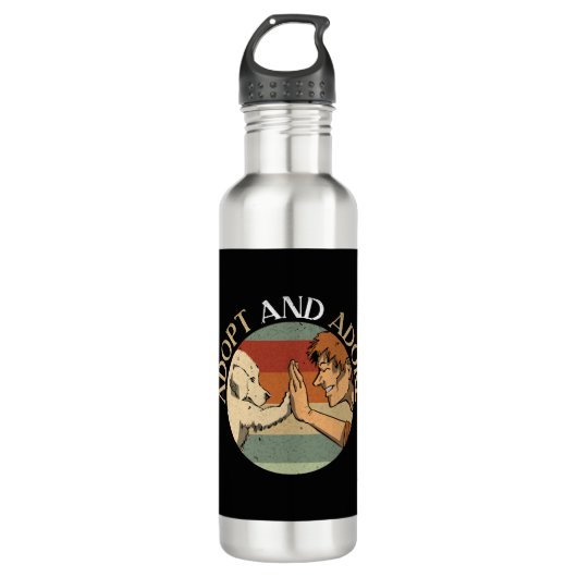 Adopteer en Adopteer Animal Rights Animal Rescue Waterfles (Voorkant)