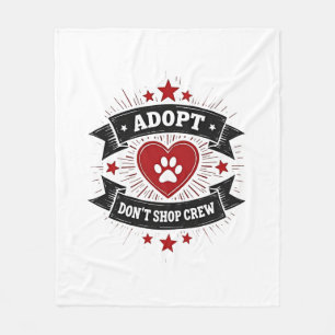 Adopteer Geen Dierenwinkel Crew Vintage Dierenredd Fleece Deken