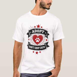 Adopteer Geen Dierenwinkel Crew Vintage Dierenredd T-shirt