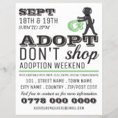 Adopteer, geen shoppen, reclame voor evenement voo flyer (Voorkant)
