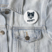 Adopteer niet kopen 3 ronde button 5,7 cm (In situ)