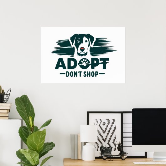 Adopteer niet winkelen 2 poster (Thuiskantoor)