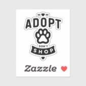 Adopteer Niet winkelen Eenvoudig Sticker (Vel)