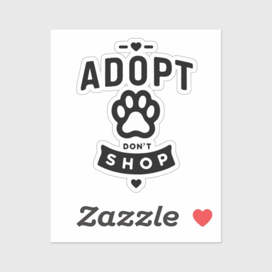 Adopteer Niet winkelen Eenvoudig Sticker (Vel)