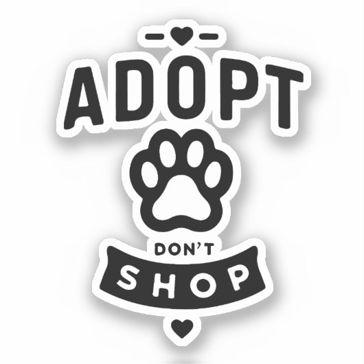 Adopteer Niet winkelen Eenvoudig Sticker (Voorkant)