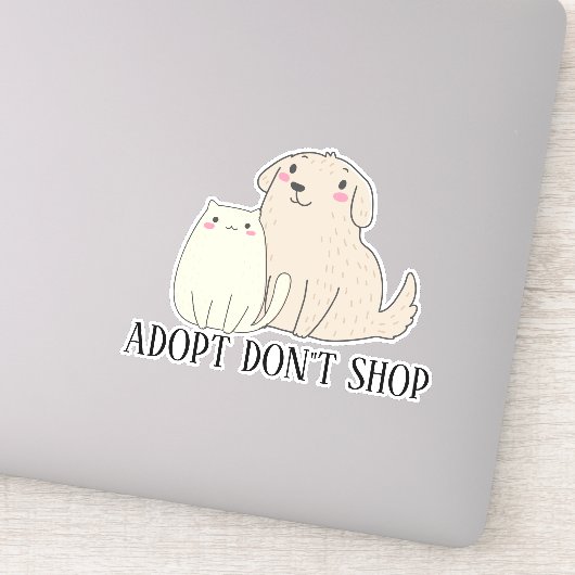 Adopteer Niet Winkelen Kat Hond Sticker (Detail)