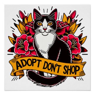 Adopteer Niet Winkelen Walldecor Perfect Poster
