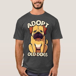 Adopteer oude honden Schattige oude hondentoon T-shirt