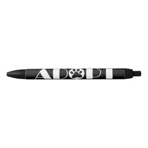 Adopteer poot hond zwarte inkt pen