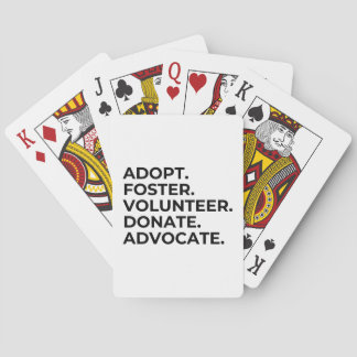 Adopter. Héberger. Bénévolat. Cartes à jouer