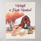 Adopter une affiche d'anniversaire d'animal de fer (Devant)