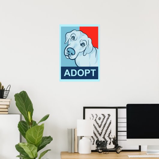 Adopter une affiche de chien (Bureau à domicile)