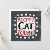 Adopter Une Carte De Voeux Chat Aujourd'Hui (Devant/Arrière en situation)