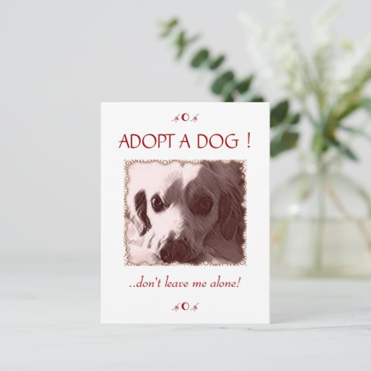 Adopter une carte postale de chien (Debout devant)