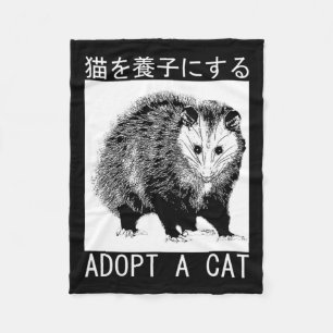  adopteren een posum van een kat Japans opossum Fleece Deken