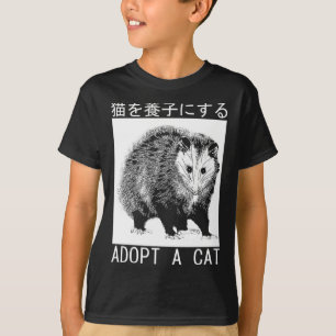  adopteren een posum van een kat Japans opossum T-shirt