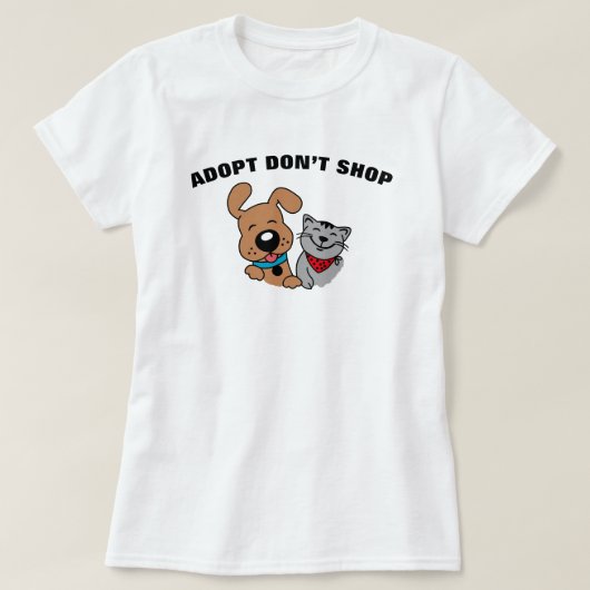 Adoptez le T-shirt Don’t Shop Chien Chat (Design devant)