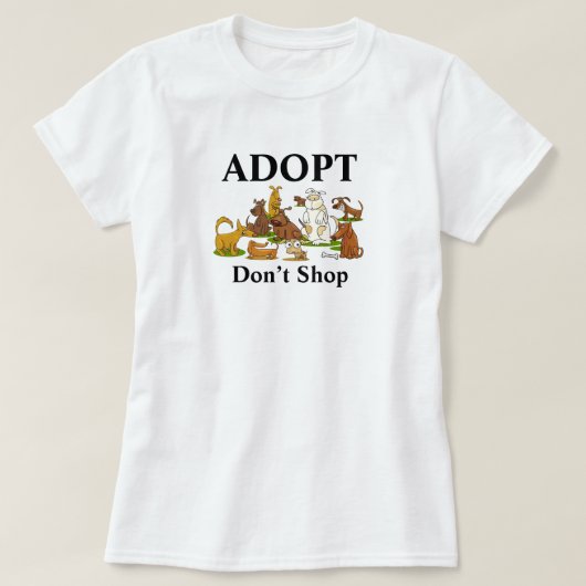 Adoptez Ne pas Acheter Secourir Chiens T-shirt (Design devant)