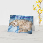 Adoptez une carte de voeux de chat de délivrance (Fleur jaune)