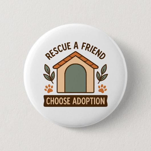 Adoptie Awareness Paw Print Quote Ronde Button 5,7 Cm (Voorkant)