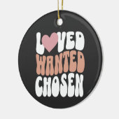 Adoptie Dag Keepsake "Loved Wanted Chosen" Retro Keramisch Ornament (Links)