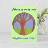 Adoptie Drie Adoptie Dag Party uitnodiging (Staand voorkant)