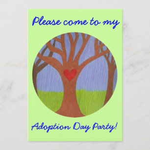 Adoptie Drie Adoptie Dag Party uitnodiging