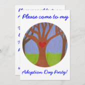Adoptie Drie Adoptie Dag Party uitnodiging (Voorkant / Achterkant)
