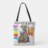 Adoptie- en reddingshond en -Canvas tas voor honde (Achterkant)