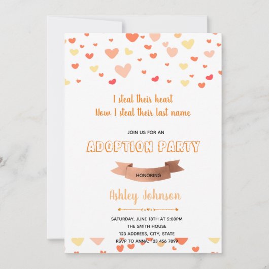 Adoptie feest uitnodiging (Voorkant)