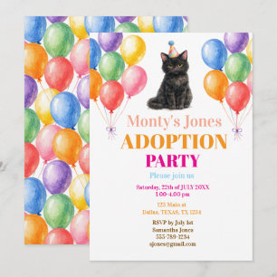 Adoptie Feestje Gotcha dag Zwarte Kat Huisdier Kaart
