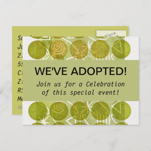 ADOPTIE feestuitnodigingen Uitnodiging Briefkaart (Voorkant / Achterkant)