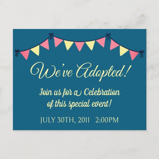 ADOPTIE feestuitnodigingen Uitnodiging Briefkaart (Voorkant)