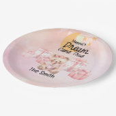 Adoptie Foster Kind Meisje roze themafeest Papieren Bordje (Gekanteld)