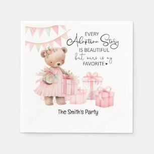 Adoptie Foster Kind Meisje roze themafeest Servet
