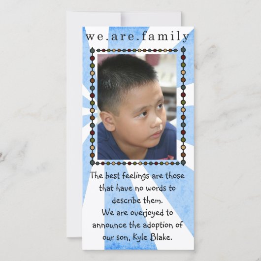 adoptie fotokaart aankondiging (Voorkant)