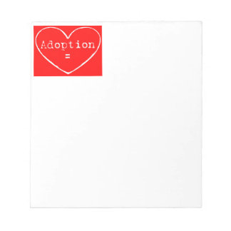 Adoptie = Love White op Red Notitieblok