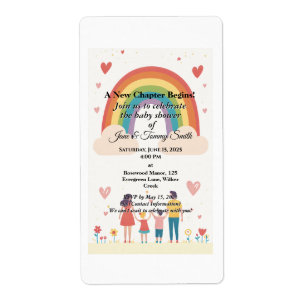 Adoptie Regenboog Baby shower Etiket
