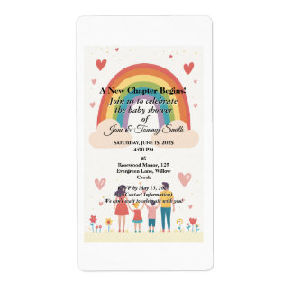 Adoptie Regenboog Baby shower Etiket