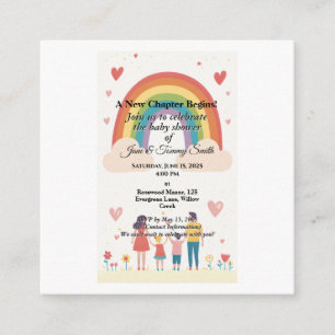 Adoptie Regenboog Baby shower Informatiekaartje